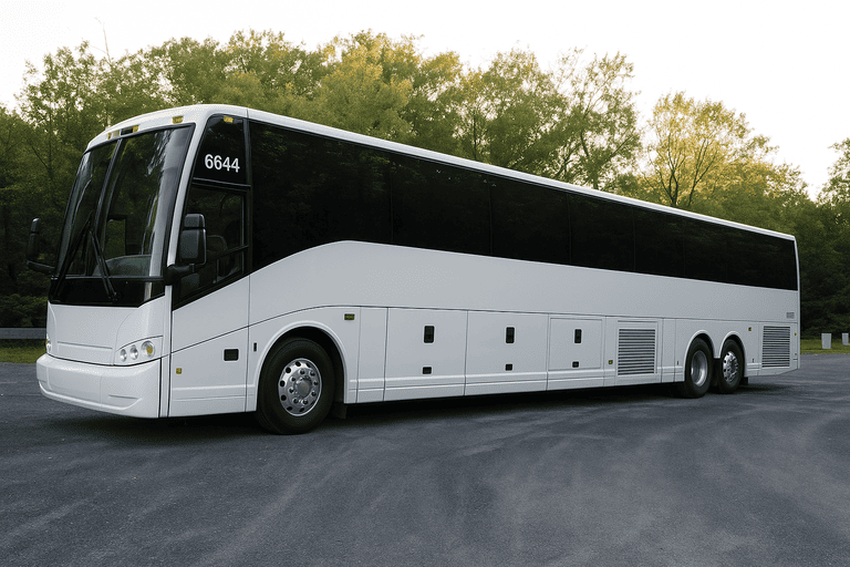 exterior of Charter Bus Rental Framingham coach bus